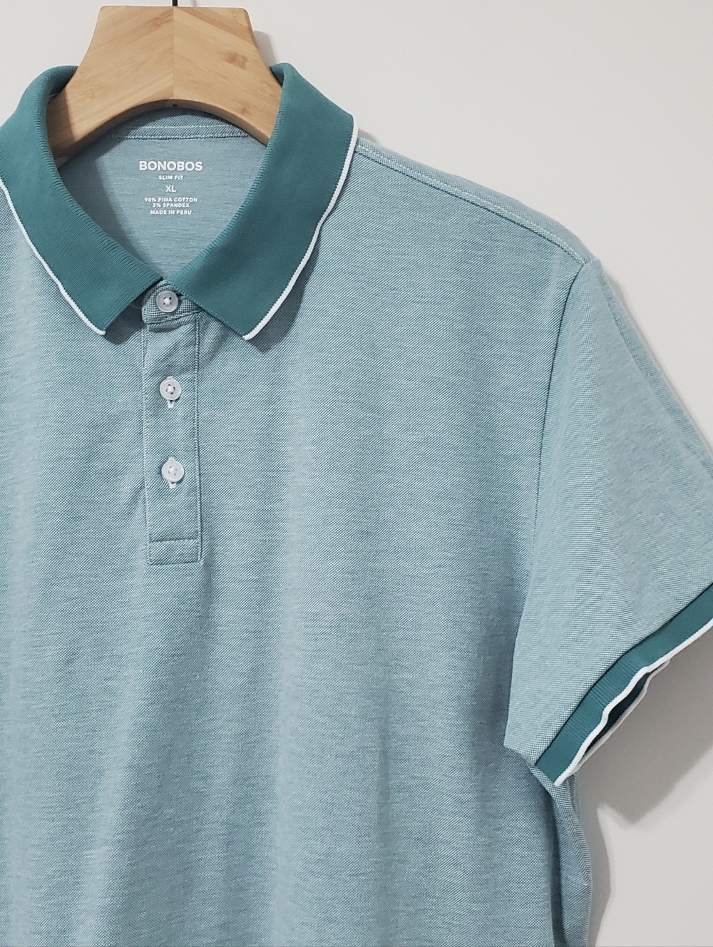 Bonobos Pima Cotton Polo Shirt Green Mens XL